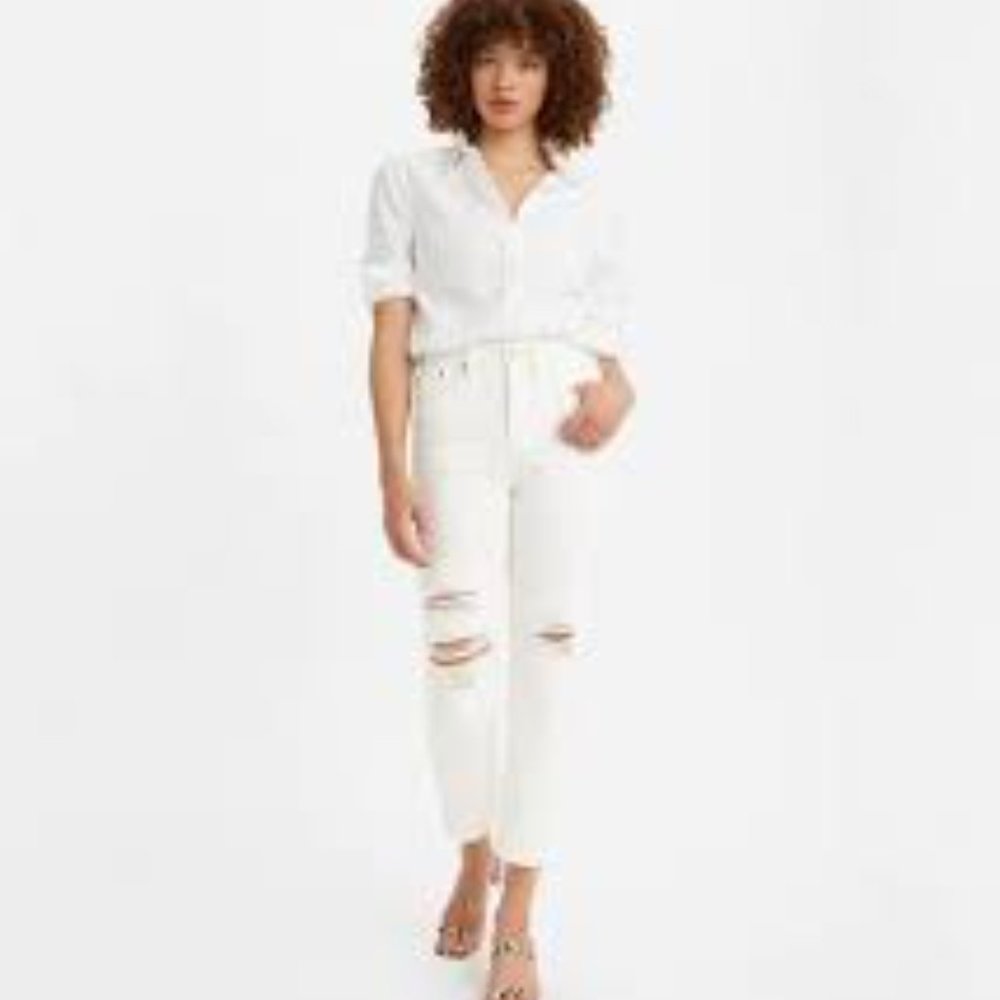 Levi’s Premium White Wedgie Tapered Jean, Big E (2018), 29x28, NWT, $98 MSRP
